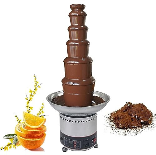 GIZMIT Electric Chocolate Fountains Machine, Commercial Melting Chocolate Fondue Fountain, Ideal for for Sweet Treats, Fruits, Nuts or Party, Wedding, Cooking Household Birthday Christmas,6Tier
