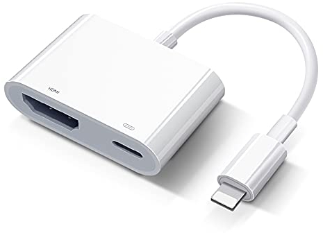Adaptateur HDMI Lightning pour iPhone et iPad 【Certifié Apple MFi】 Adaptateur Lightning AV Numérique Câble HDMI pour TV Connecteur Lightning Cable Compatible avec iPhone 14/13/12/11/XS/XR/X/8/7/iPad