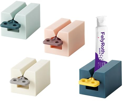 YANINEE 4 Stück Tubenquetscher für Alle Tube, Zahnpasta Quetscher Halter, Toothpaste Squeezer