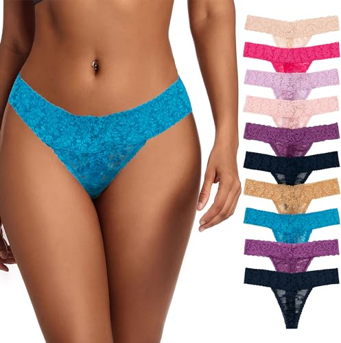 JurHevty Culotte en dentelle pour femme, string en coton sexy, sous-vêtements T Back (les couleurs peuvent varier), 3X-Large