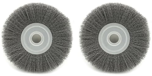 Sunmeit 2 PièCes Roue MéTallique de 8 Pouces pour Meuleuse D'éTabli-Brosse MéTallique pour Meuleuse, Nettoyage Efficace de la Rouille des PièCes et Moteurs de Voiture Assortis.