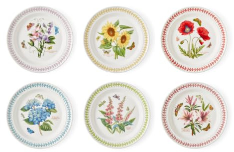 Portmeirion x Botanic Garden Meadow Assorted Dinner Plate Set – 6-Piece Floral Tableware (26.7cm) Fine Earthenware Plates for Everyday Dining and Stylish Entertaining | Versatile 10.5 Fine Earthenware with Assorted Floral Motifs for Everyday Dining & Entertaining, Microwave & Dishwasher Safe