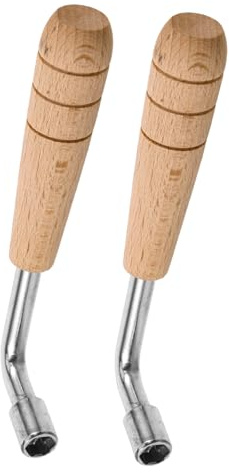 VINTORKY Harfenstimmschlüssel und Edelstahl 2 Stück mit Ergonomischem Holzgriff für Präzises Stimmen 7,0mm Sechseckig von Autoharfen und Saiteninstrumenten