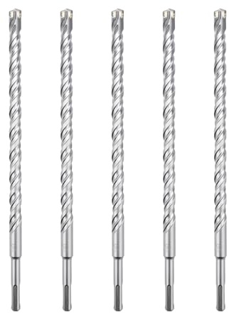 hsawbit 5PCS Masonry Drill Bits Set with SDS Plus Shank, 16mm x 310mm Hammer Drill Masonry Drills Tungsten Carbide Tip for Concrete, Brick, Cement Walls, Stone