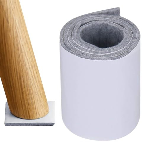 Rollos de fieltro con respaldo adhesivo, rollo de fieltro, 39x4x0.2 pulgadas Adhesivas para fieltro tiras de fieltro Papas insonorizadas Rollo para muebles Protección contra el piso del piso