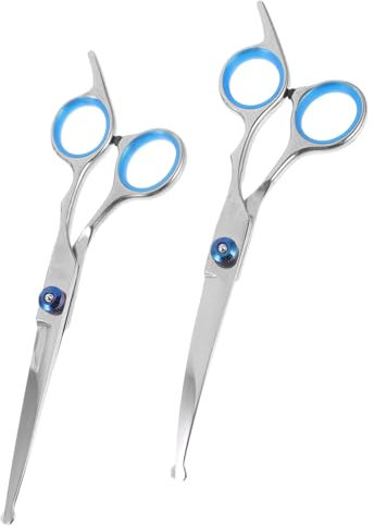 PAMINGONO 2stücke Haustierscheren Rundkopf Tierhaarschneider Für Präzises Frisieren Für Zuhause Oder Tierfriseursalons Rostfreier Edelstahl Für Langlebige Nutzung