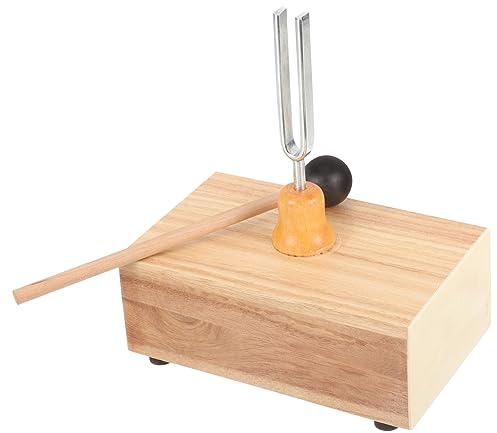 MOLUCKFU Stimmgabel Satz 512 Hz Mit Holzhammer Und Resonanzholzsockel Präzises Physikalisches Experimentierinstrument Für Klangtherapie Yoga Entspannung Und Unterricht