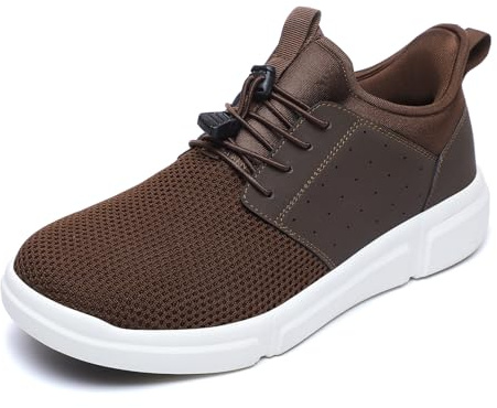 BLSART Diabetic Shoes for Men Wide Toe Casual Sports Dress Shoes Mens Walking Tennis Shoes Slip-on Orthopedic Sneakers Relief Foot Pain Coffee 9