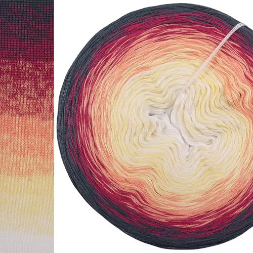 Farbverlaufsgarn 5, 4 oder 3 Fach Bobbel Wolle häkeln stricken strickgarn Verlaufsgarn (Papierflieger - Granit außen, 5fach - 200g/600m)
