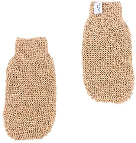 Bath Brush 2pcs Ramie Jute Bath Glove Body Scrub Gloves Bath Shower Sauna Scrubber Gloves Bath Brush Set(B)