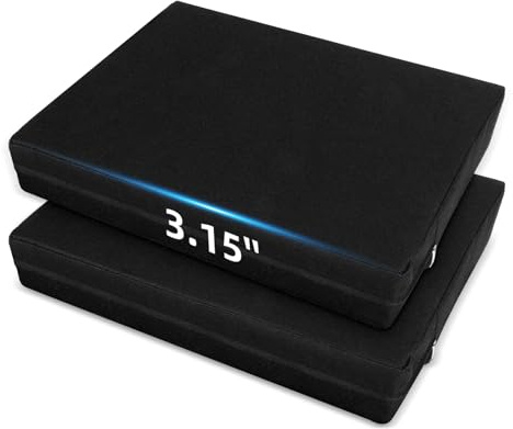 FirstGift 3.15 Extra Thick Stadium Seat Cushion, Waterproof 600D Oxford Portable Bleacher Cushion with Carrying Handle, High Density Foam Padded Seat for Sports Events, Stadiums and Benches - Black