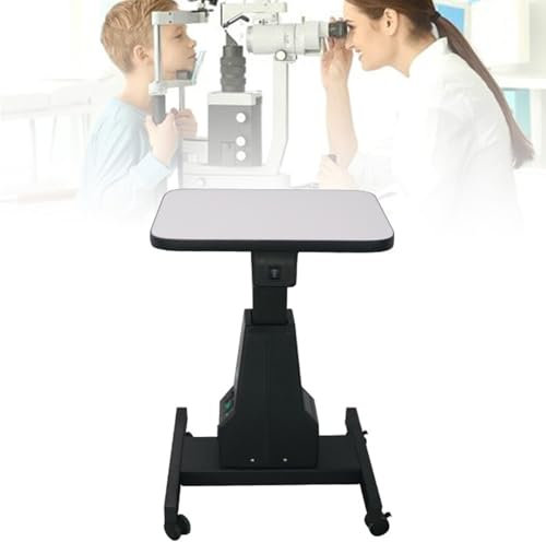 guoyjmm Tavolo Portastrumenti Motorizzato, Dimensioni di Lavoro 40 X 48 cm, Tavolo Elevatore Elettrico per Optometria per Negozio di Occhiali, Altezza Regolabile, Carrello Medico Professionale,Black