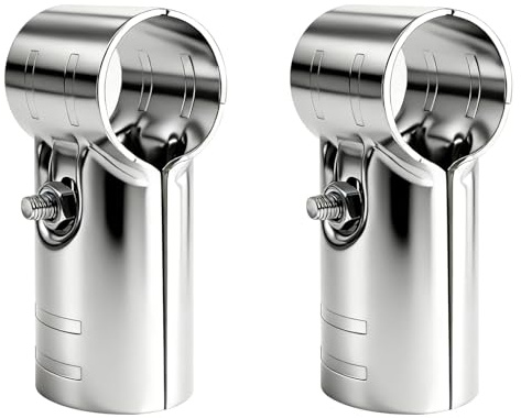 HKATOPS 2 Sets T Pipe Clamp, 1-1/4 (32mm) OD Stainless Steel Tee Fitting Connector for Pipe Fence End Rails