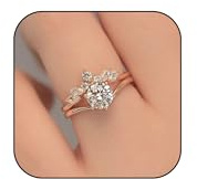 LMRJHAZM Stapelbar Moissanite Förlovningsring för kvinnor lovar ring för hennes rosguld vigselring kubik zirkoniumring födelsedag valentiner dag gåvor