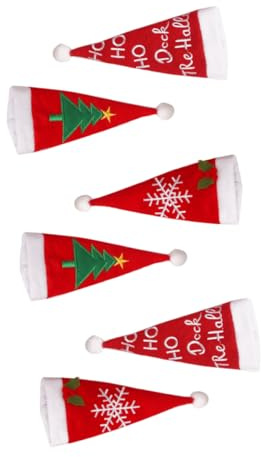Ipetboom 6 Pièces Lot Pochettes Porte Couverts Non Tissé Décoratives pour Noël Housses de Couteaux et Fourchettes Protection et Décoration de Table Festive
