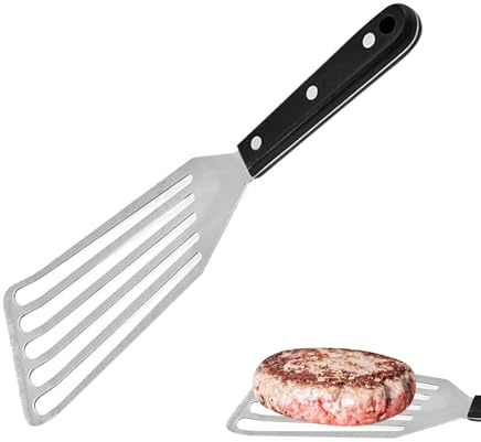 Fish Spatula, Stainless Steel Slotted Turner with Solid ABS Handle, Non Stick Frying Spatula BBQ Shovel Professional Egg Flipper for Kitchen Cooking Flipping Frying Grilling