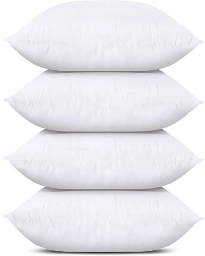 AL PRODUCTION Imbottitura per Cuscini 45x45 cm in Fibra Vergine, Soffice, Traspirante e Confortevole per Divano, Letto, Poltrona e Ufficio (4 Unità)