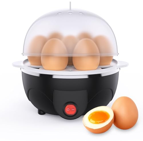 RAINBEAN Egg Cooker,7 Eggs Capacity Rapid Electric Cooker for Hard Boiler or Steamer, Auto Shut Off Feature