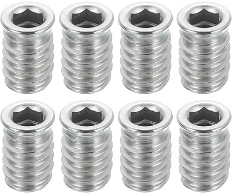 QUARKZMAN 8 Stück Gewindeeinsätze M6x13mm Sechskantantrieb Mutterinsätze Für Holz - 304 Edelstahl Schrauben Möbelschrauben In Muttern Bolzen Verbinder Holz