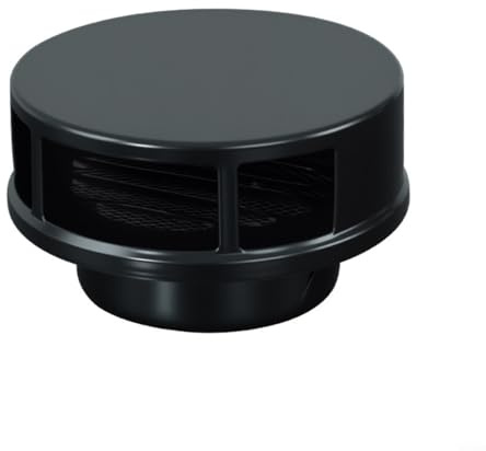 Alanmoship Griglia di ventilazione in acciaio inox resistente alle intemperie con protezione dagli insetti integrata per camini e facciate, cappuccio esterno nero (100)