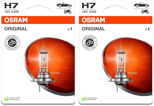 Osram ORIGINAL LINE 12V, H7, halogen headlight lamp, Single Blister (1 lamp) (Packung mit 2)