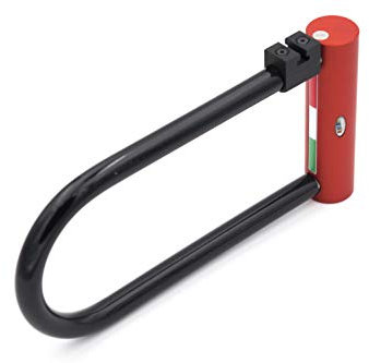Rielda SH3 - Candado de arco de aluminio de 18 cm para bicicleta y moto, reprogramable, 100% fabricado en Italia, arco de acero templado revestido de goma (rojo)
