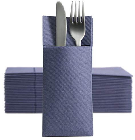 CHIC 1250 Softpoint Besteckservietten Bestecktaschen blau