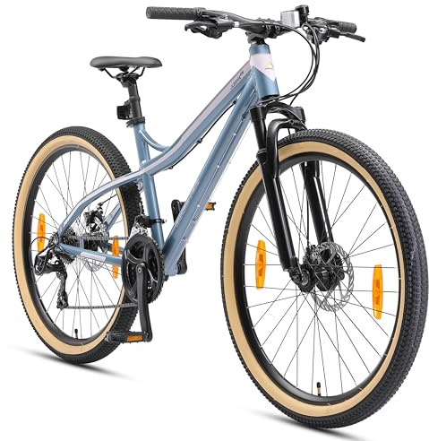 BIKESTAR Bicicleta de montaña Hardtail de Aluminio, 21 Marchas Shimano 26 Pulgadas | Mountainbike con Frenos de Disco Cuadro 16 MTB | Blanco
