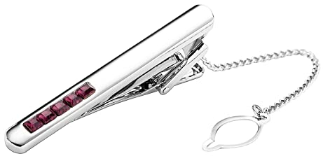 Aotiwe Krawattennadel Edel, Geschenke für den Ehemann Rechteck Silber Lila Rostfreier Stahl Business Stil