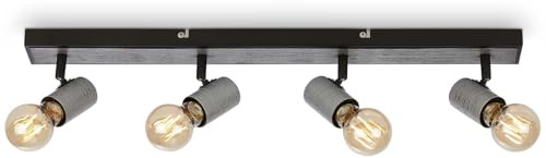 BRILONER Leuchten - Deckenspot, schwenkbare Deckenlampe, Deckenleuchte, 4x E27 Fassung, Silver-Crafted, 630x50x110 mm