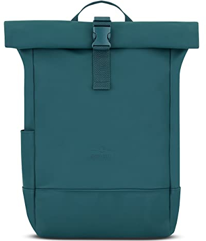 Johnny Urban Rucksack Damen Grün - Harvey Medium - Rolltop Mit Laptopfach für Uni Business City - 15L - Matte PU Beschichtung - Wasserabweisend