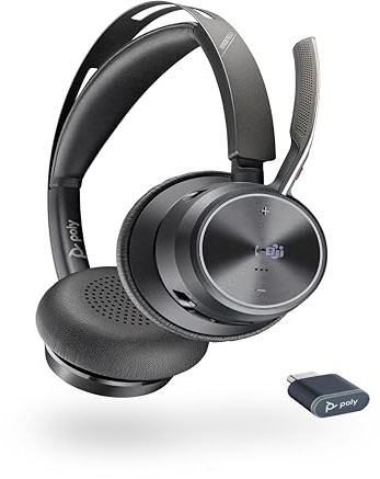 Poly Voyager Focus 2 UC Wireless Headset with Microphone - Active Noise Canceling (ANC) - Connect PC/Mac/Mobile via Bluetooth - Works w/Teams (Certified), Zoom