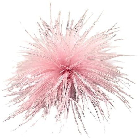 Damen Feder Brosche, Ansteckbrosche Natürliche Straußenfeder Brosche Pins Kleid Zubehör Fascinators Kostüme Dekor Haar Accessoire Haarspange Kopfbedeckung für Geburtstag Hochzeit Party-Rosa