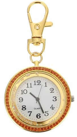PACKOVE Reloj De Bolsillo Colgante De Cuarzo con Decoración De Diamantes De Imitación Y Hebilla para Bolsa Reloj Portátil Ideal para Enfermeras Y Uso Diario