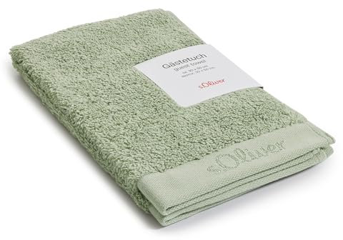s.Oliver Gästehandtuch 30x50 cm - 100% Baumwolle, 600 g/m², weich & saugstark, Gästetuch hellgrün