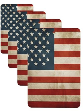 Auto-Lufterfrischer im Vintage-Stil, amerikanische USA-Flagge, zum Aufhängen, Duftkarten für Auto, Innenspiegel, Anhänger, Aromatherapie-Tabletten, Geschenke für Damen und Herren, 4 Stück