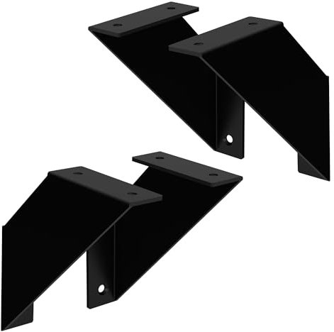 ML-Design 4 Stück Regalhalterung 15 cm, Schwarz, Metall, Dreieckige Regalhalterungen, Schwebende Regalwinkel, Wandmontage, 90° Wandhalterung, Regalträger Wandregal Wandkonsole Hängeregal Regalstütze