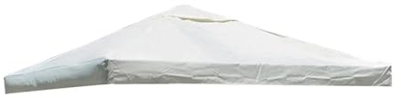 JMORCO Pavillon Ersatzdach Wasserdicht 3x3 Meter Pavillon-Abdeckung, wasserdicht, 300D Polyester-Stoff, Sonnendach, Pavillon-Oberteil, Ersatz-Stoffbezug for den Innenhofgarten(White)