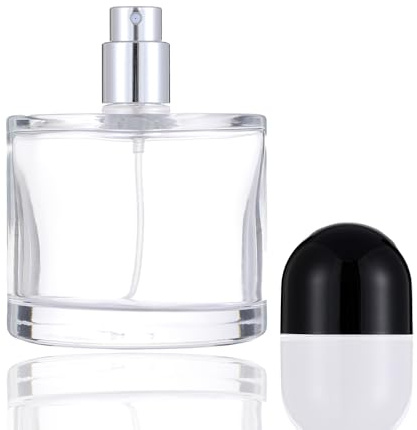 Enslz 50 ml/17 oz påfyllningsbar kosmetisk sprayflaska, tom glasparfymflaska med sprayförstärkare (svart, 50 ml)