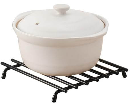 Figarge 2 Stück Topfuntersetzer Metall Quadratisch Hitzebeständiger Tischisolator für Töpfe Pfannen und Auflaufformen (22 * 22CM)