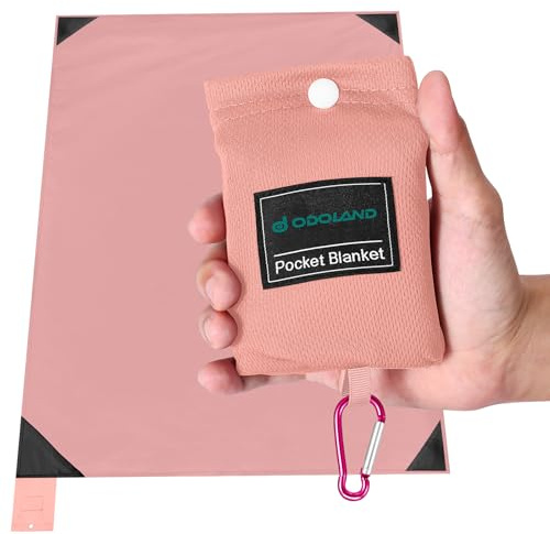 Odoland Stuoia da spiaggia, coperta da spiaggia nano, resistente agli spruzzi, stuoia da picnic a prova di sabbia, 110 * 160 cm, leggera e portatile per campeggio, picnic, viaggi ect, rosa