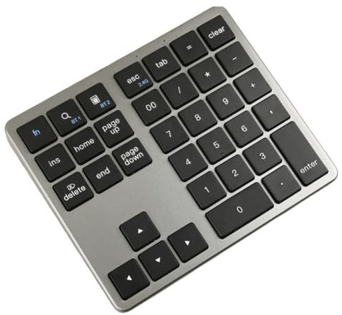 Quystetes Teclado Numérico Bluetooth 2.4G Teclado Numérico Inalámbrico Ultrafino Teclado Numérico Recargable USB para iOS Android Ventana Negro