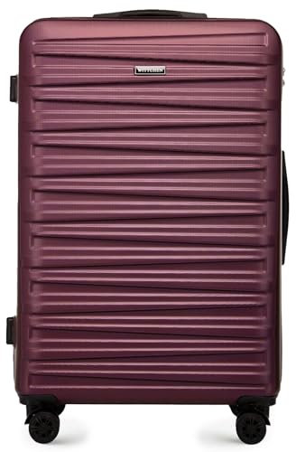 WITTCHEN Skyspeed Line Reisegepäck Großer Koffer Hartschalenkoffer ABS Groß Rollkoffer Trolley Check-In Gepäck Kombinationsschloss Teleskopgriff 4 Rollen Maroon Lufthansa/Eurowings/Ryanair/Condor