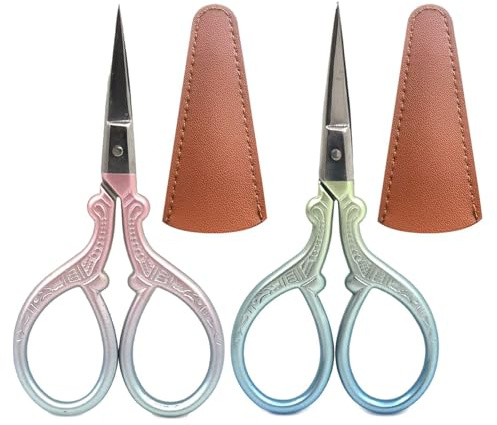 Tijeras De Costura De 2 Piezas, Tijeras De Acero Inoxidable, Tijeras Para Manualidades, Tijeras De Papelería De Oficina, Tijeras Para Manualidades Diy, Tijeras Pequeñas Multiusos