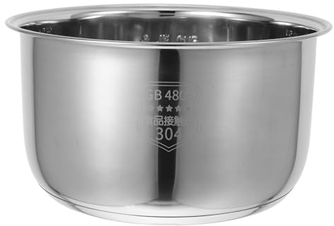 AUTSUPPL Stainless Steel Rice Cooker Inner Pot 3L Universal Replacement with Zero Coating and Easy Cleaning for Electric Cookers