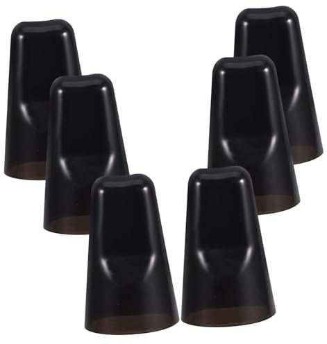 ABOOFAN 6pcs Universal Bottle Pourer Caps with Rubber Seal and Protective Dust Covers, Wine and Beverage Spout Caps, Black Wine Bottle Stopper Set for Home Bar and Kitchen Use