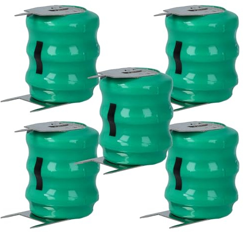 vhbw 5 NiMH Batería de botón de Repuesto Tipo 3/V80H 3 Pines 80mAh | 3,6 V compatible para lámparas solares, etc.