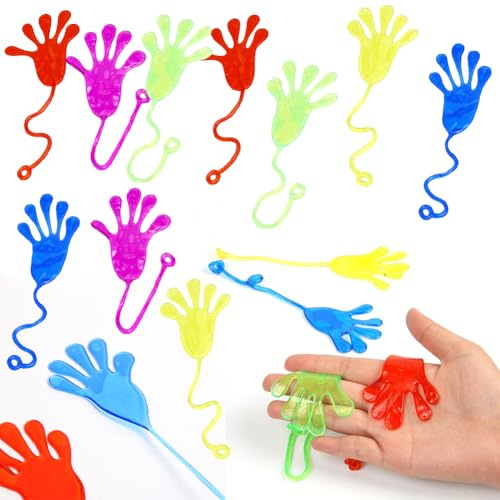 Danbghyuo 40 Stück Klebehände Spielzeug,Klatshhand Kinder,Klatschhands,Kinders Bunte Glibberhand,Gummi Hand,für Kinder für den Kindergeburtstag als Gastgeschenk für Mädchen und Jungen