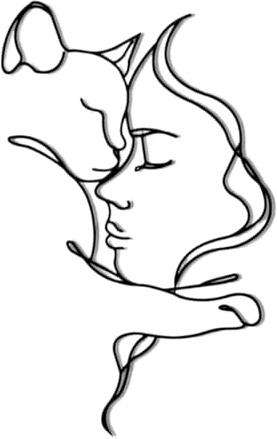 Decorazione artistica da parete in metallo, arte minimalista astratta con gatto e donna, adorabile scultura compatta moderna da parete in metallo per bagno, camera da letto, soggiorno, estetica