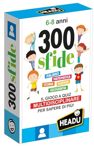 HEADU - 300 Sfide 6-8 Anni - Il Gioco A Quiz Multidisciplinare Per Sapere Di Più! | Giochi Educativi 6 7 8 Anni, Gioco Da Tavolo Bambini, Giochi Didattici Intelligenti, Regalo Bambino, Regalo Bambina